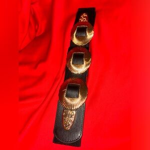 Elegant Black and Gold Women's Belt